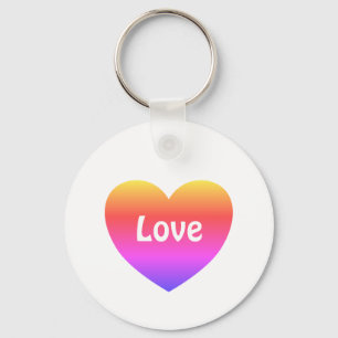 Gay Pride Rainbow Heart Love LGBTQ Keychain