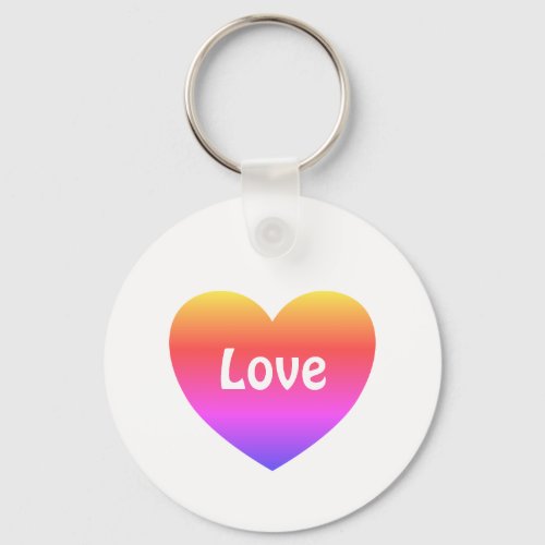 Gay Pride Rainbow Heart Love LGBTQ  Keychain