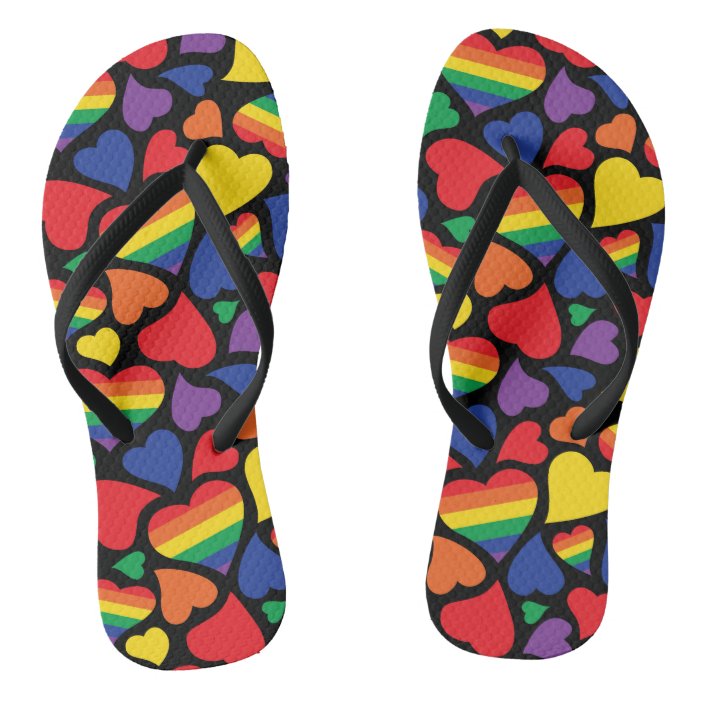 gay pride flip flops