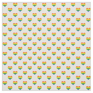 Gay Pride Rainbow Hearts Pattern Fabric