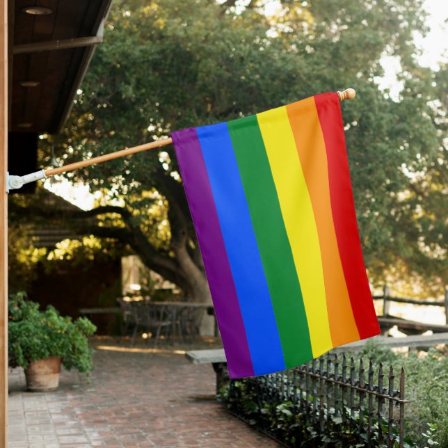Gay Pride Rainbow House Flag (In SItu)