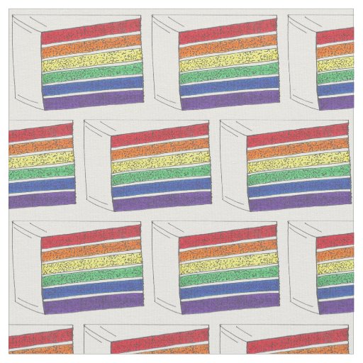 Gay Pride Rainbow Layer Wedding Cake Slice LGBTQ Fabric