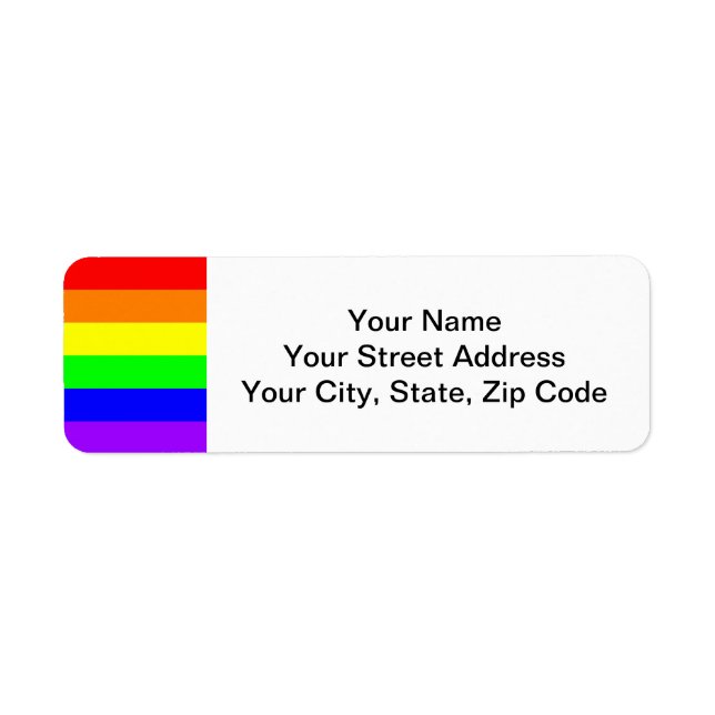 Gay Pride Rainbow Left Edge Return Address Label (Front)
