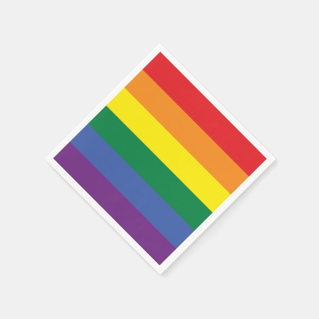 Gay Pride Rainbow LGBT Flag Napkins (Corner)