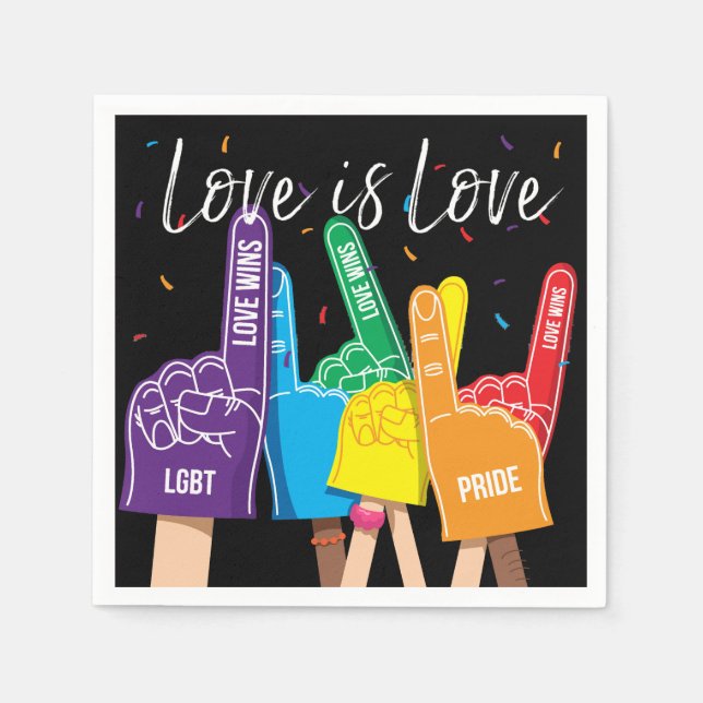 Gay Pride Rainbow LGBT Party Napkin (Front)