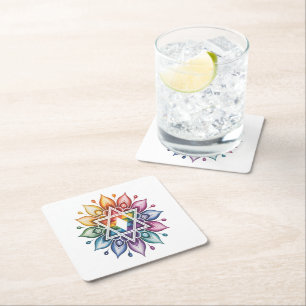 Gay Pride Rainbow LGBT Square Paper Coaster