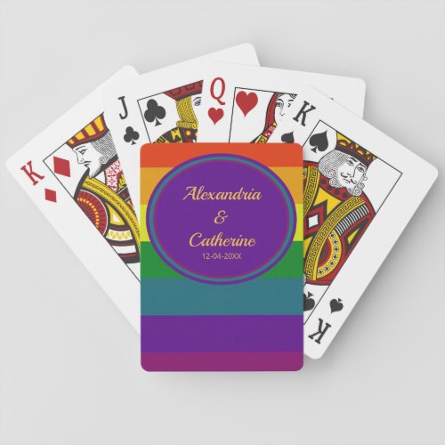 Gay Pride Rainbow LGBTQ Flag Love Is Love Poker Cards