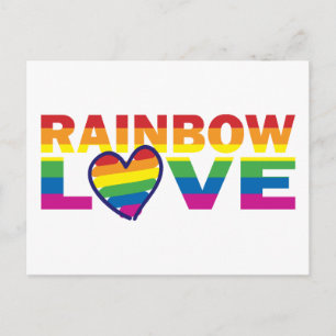 Gay Pride Rainbow Love Heart Postcard