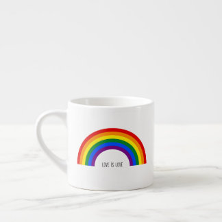 Gay Pride Rainbow. Love is Love. Espresso Cup