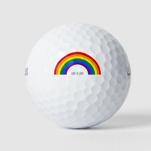 Gay Pride Rainbow. Love is Love. Golf Balls (Front)