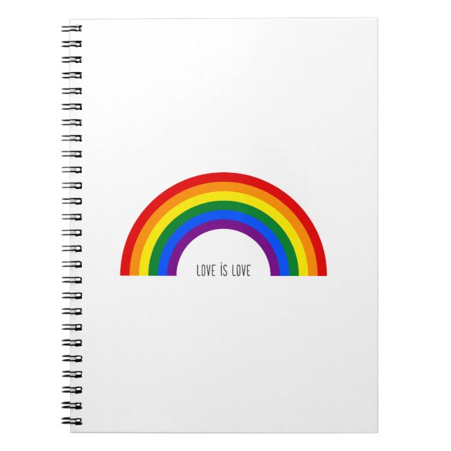 Gay Pride Rainbow. Love is Love. Notebook (Front)