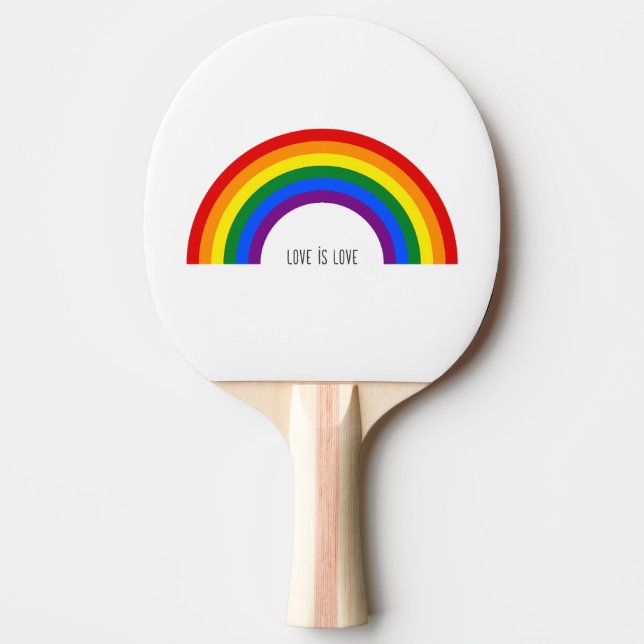 Gay Pride Rainbow. Love is Love. Ping Pong Paddle (Front)