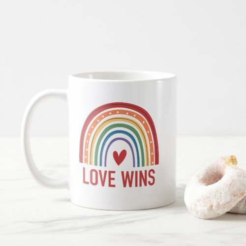 Gay Pride Rainbow Love Wins Coffee Mug
