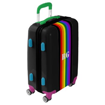 Gay Pride Rainbow Monogrammed (3 Sizes Available) Luggage by Neurotic_Designs at Zazzle