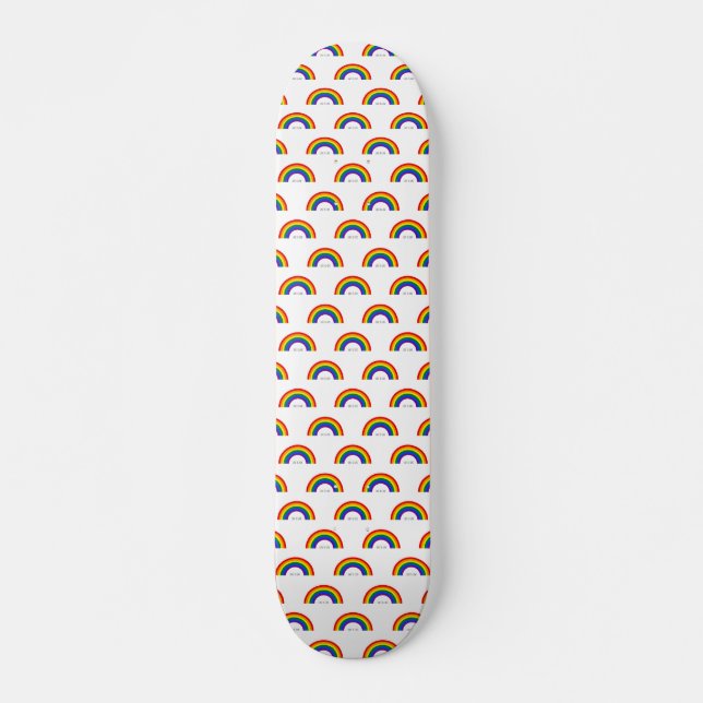 Gay Pride Rainbow montage. Love is Love. Skateboard (Front)