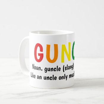 Gay Pride Rainbow Noun Guncle Gay Uncle Slang Coffee Mug by Neurotic_Designs at Zazzle