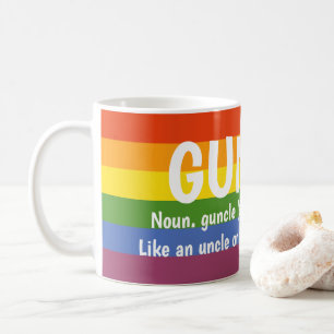 Gay Pride Rainbow Noun Guncle Gay Uncle Slang Coffee Mug