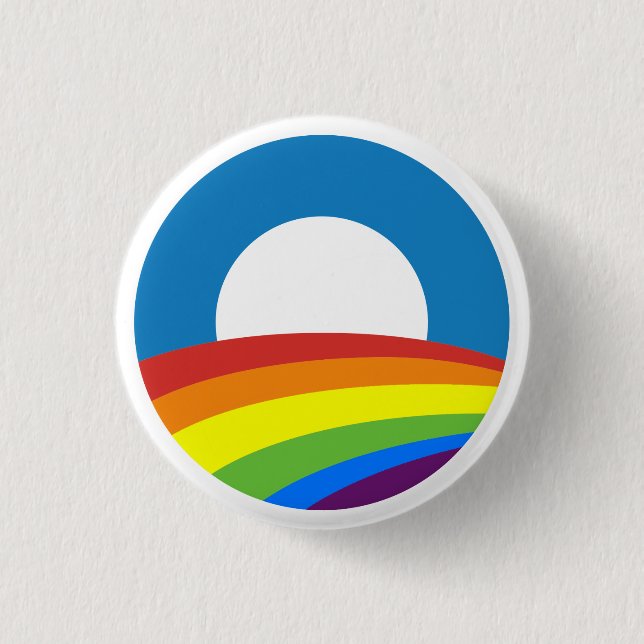 Gay Pride Rainbow Obama 2012 Pinback Button (Front)
