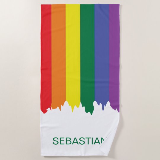 Gay Pride Rainbow Paint Beach Towel