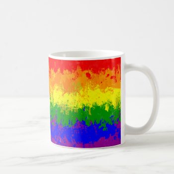 Gay Pride Rainbow Paint Splatter Flag Mug by HumphreyKing at Zazzle