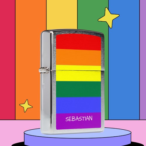 Gay Pride Rainbow Personalized Zippo Lighter