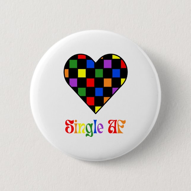 Gay Pride Rainbow Single Af Valentines Day Sarcas  Button (Front)