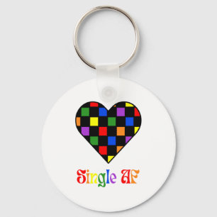 Gay Pride Rainbow Single Af Valentines Day Sarcas  Keychain