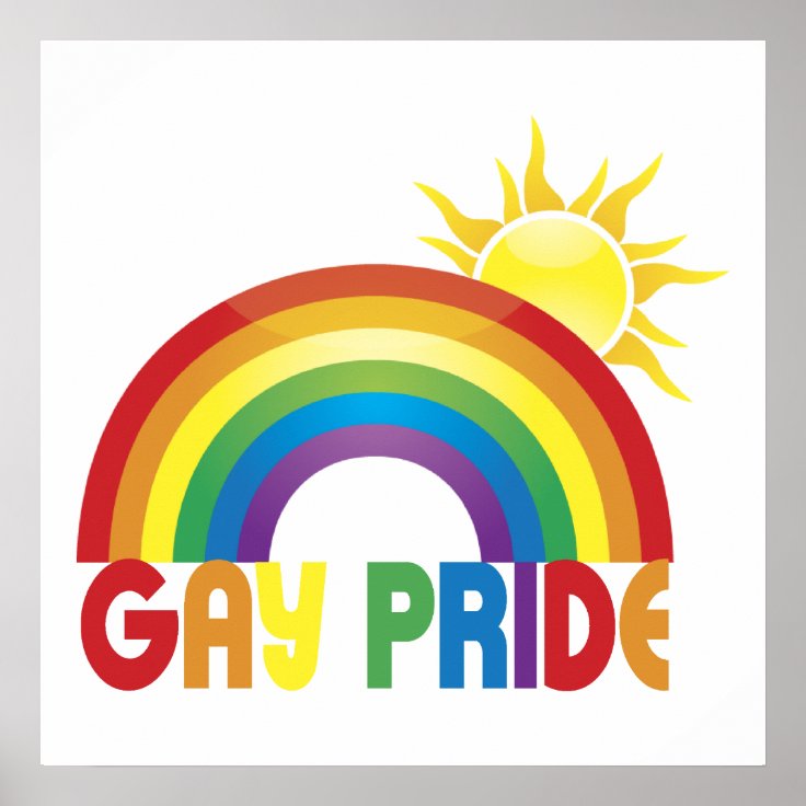 Gay Pride Rainbow Sun Poster | Zazzle