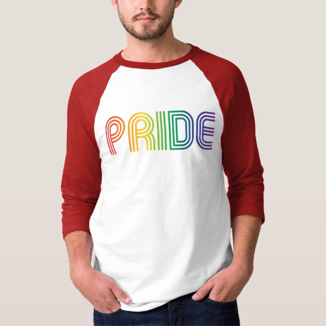 Gay Pride Rainbow Text T-Shirt (Front)