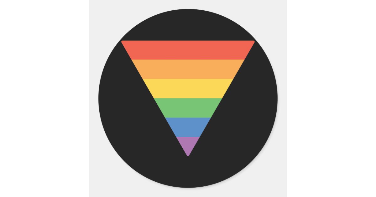 Gay Pride Rainbow Triangle Classic Round Sticker | Zazzle