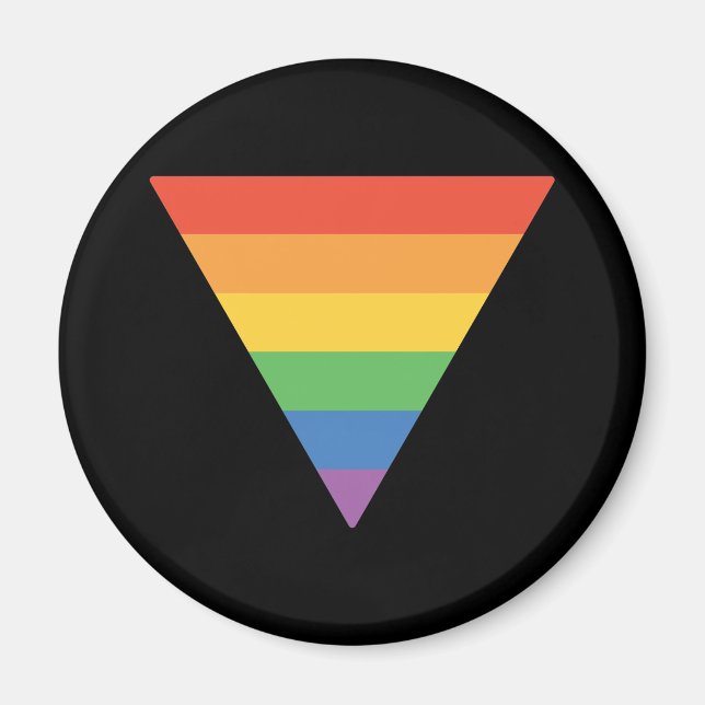 Gay Pride Rainbow Triangle Magnet (Front)
