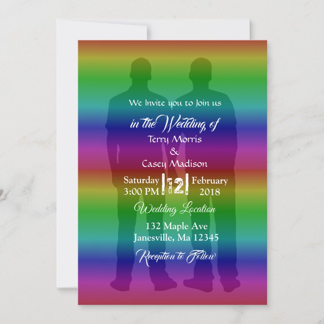 Gay Pride Rainbow Wedding Invitations | Zazzle