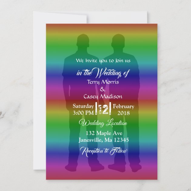 gay pride rainbow handmade pocket wedding invitation set gail 
