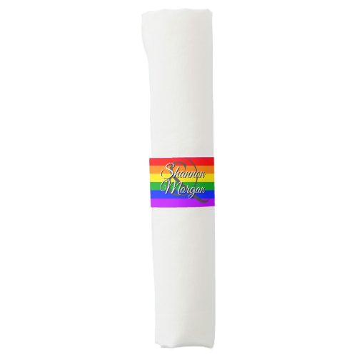 Gay Pride Rainbow Wedding Napkin Band