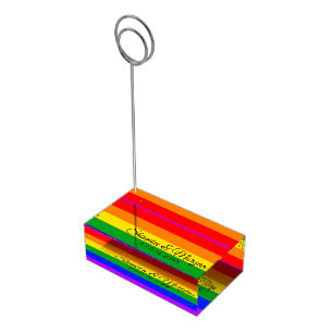 Gay Pride Rainbow Wedding Table Place Card Holder