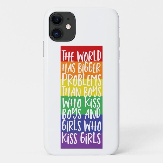 Gay Pride Rainbow World Has Bigger Problems Case-Mate iPhone Case (Back)