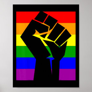 Gay Pride Resist Fist Rainbow Flag Lgbtq Shirt 1  Poster