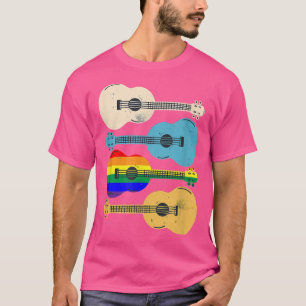 Gay Pride Retro Guitars, Guitar Lovers LGBTQ  T-Shirt