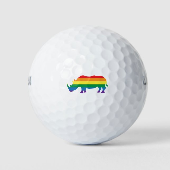 Gay-Pride-Rhino Golf Balls (Front)