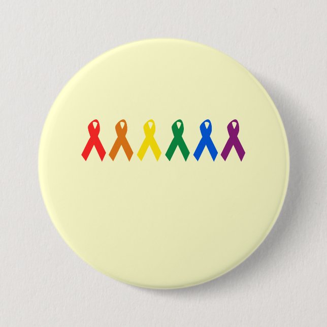 Gay Pride Ribbon colors Pinback Button (Front)