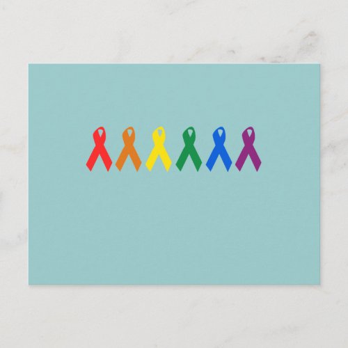 Gay Pride Ribbon colors Postcard