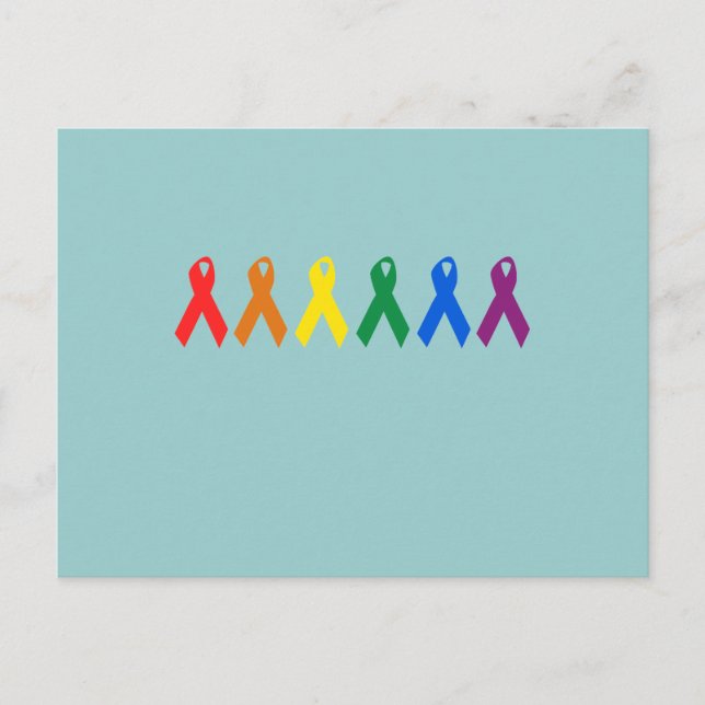 Gay Pride Ribbon colors Postcard (Front)