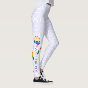 Gay Pride Rose Rainbow Flag Leggings