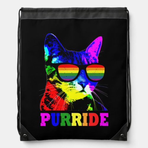 Gay Pride s for Women Men LGBT Cat Gift Purride  Drawstring Bag