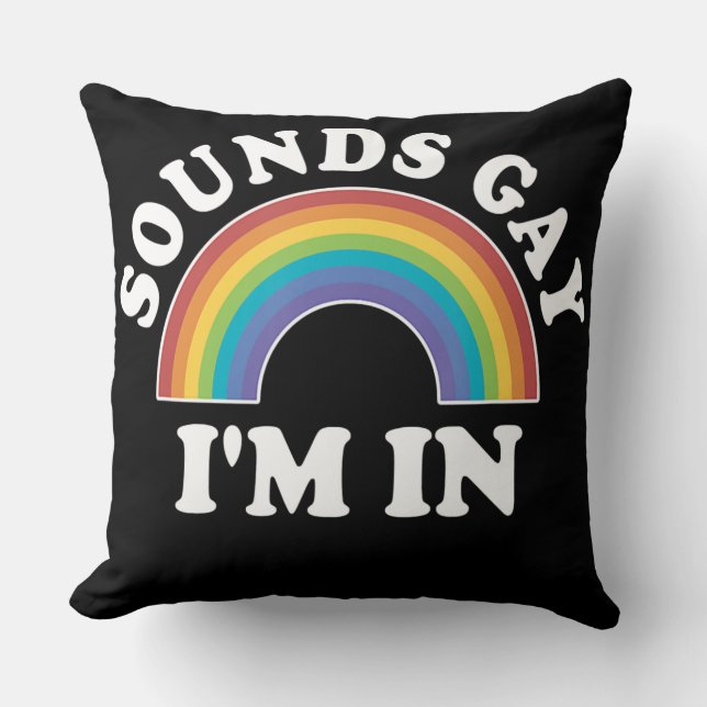 Gay Pride S Men Women Lgbt Rainbow Sounds Gay Throw Pillow (Front)