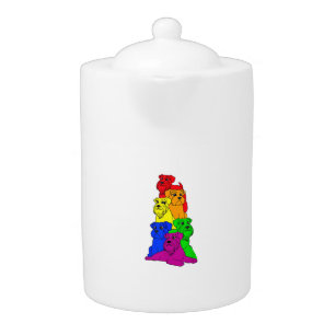Gay Pride Schnauzer Dog Lover LGBT Funny Rainbow F Teapot