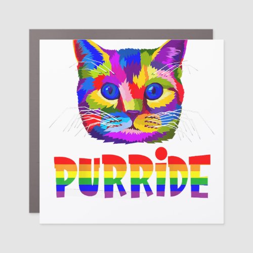 Gay Pride Shirt Women Men LGBT Cat Purride  Car Magnet