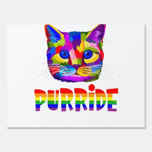Gay Pride Shirt Women Men LGBT Cat Purride  Sign