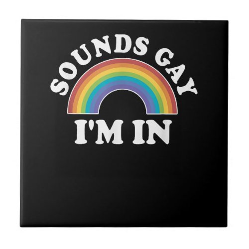 Gay Pride Shirts Men Women LGBT Rainbow Sounds Gay Ceramic Tile