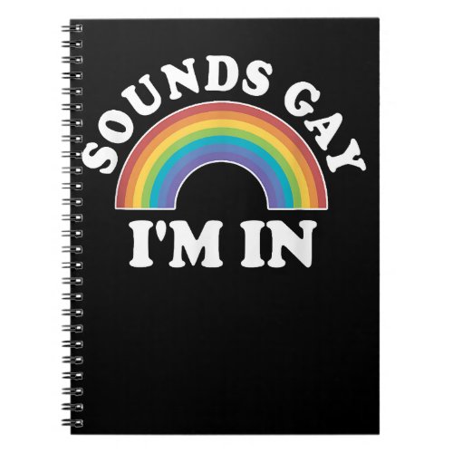 Gay Pride Shirts Men Women LGBT Rainbow Sounds Gay Notebook